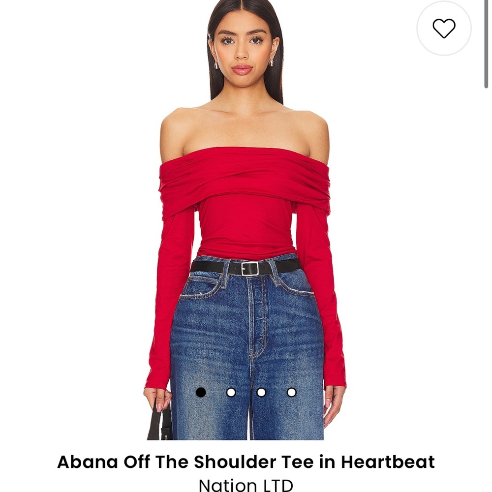 Abana off the shoulder tee in heartbeat